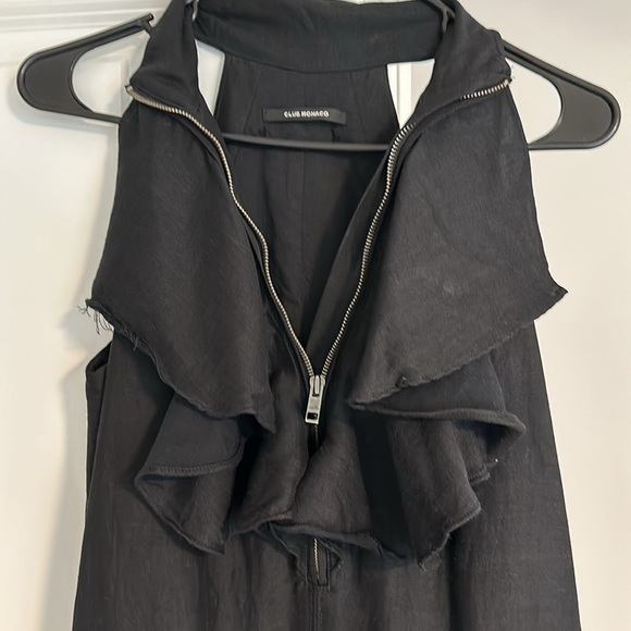 Club Monaco one size black ruffle zip dress - Picture 2 of 14